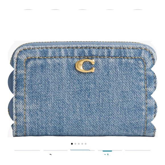 Coach Indigo Denim Wallet with Gold Accents - Picture 3 of 5